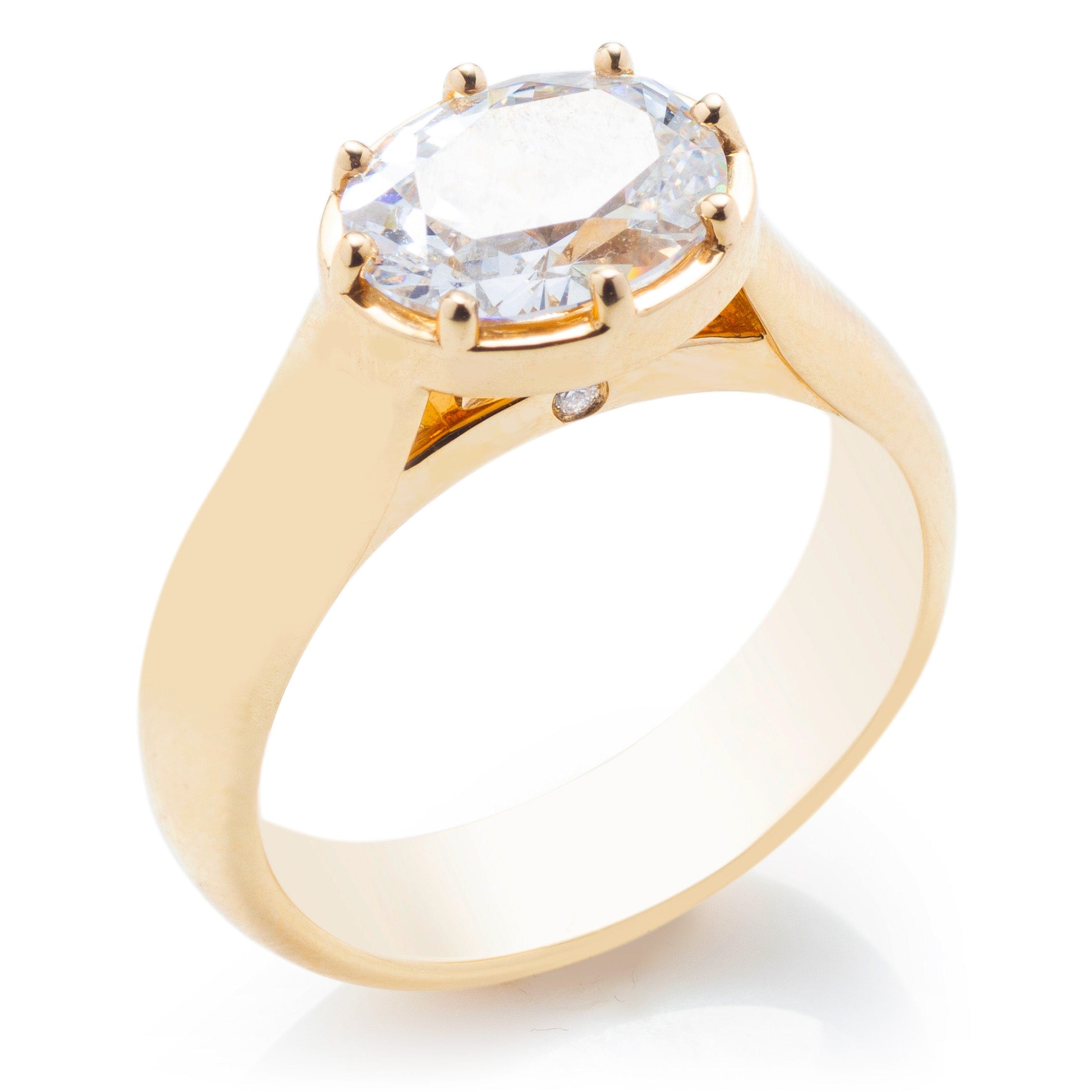 Classique Creations Eight Prong East West Oval Diamond Engagement Ring