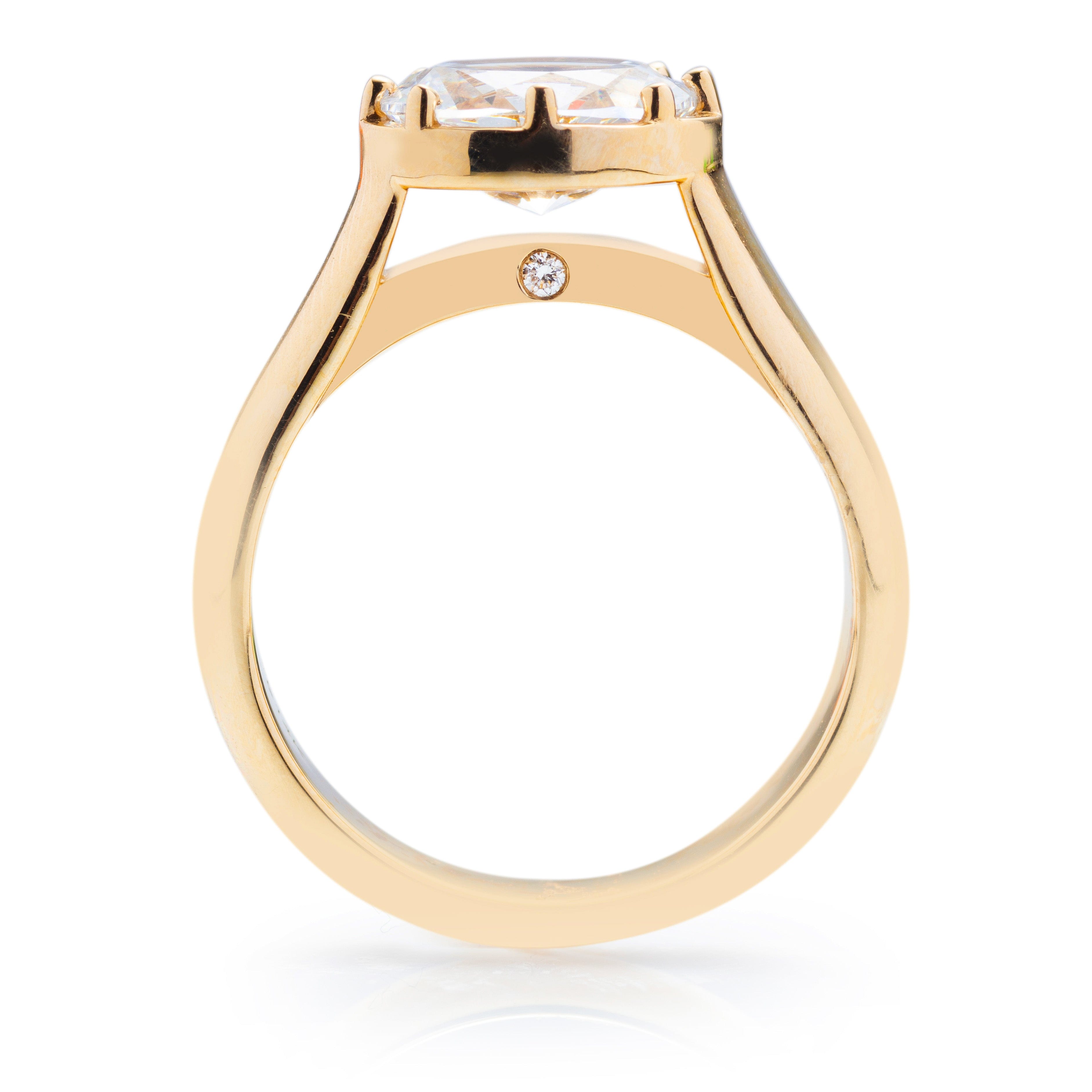 Classique Creations Eight Prong East West Oval Diamond Engagement Ring
