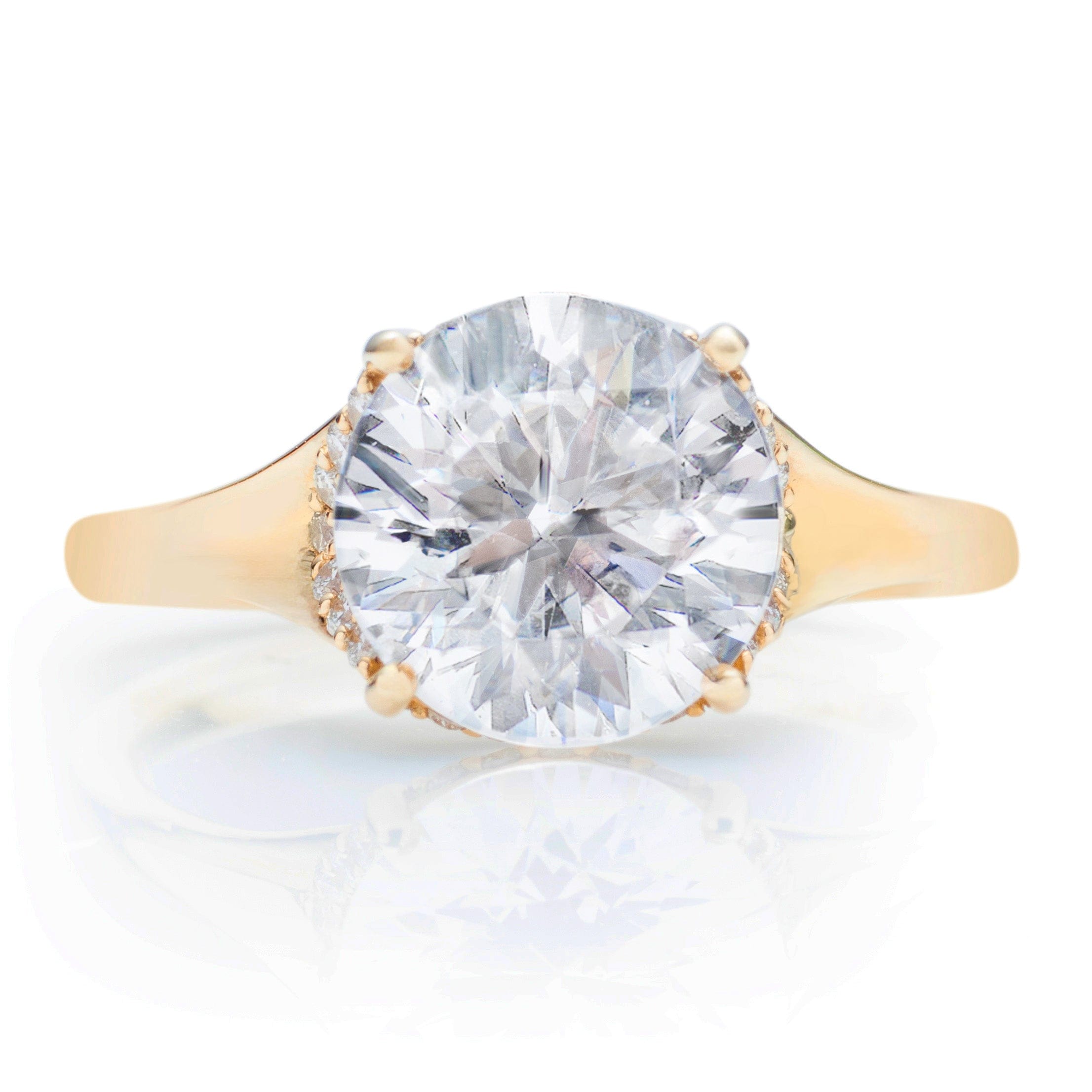 Classique Creations Concave Shank Hidden Halo Engagement Ring