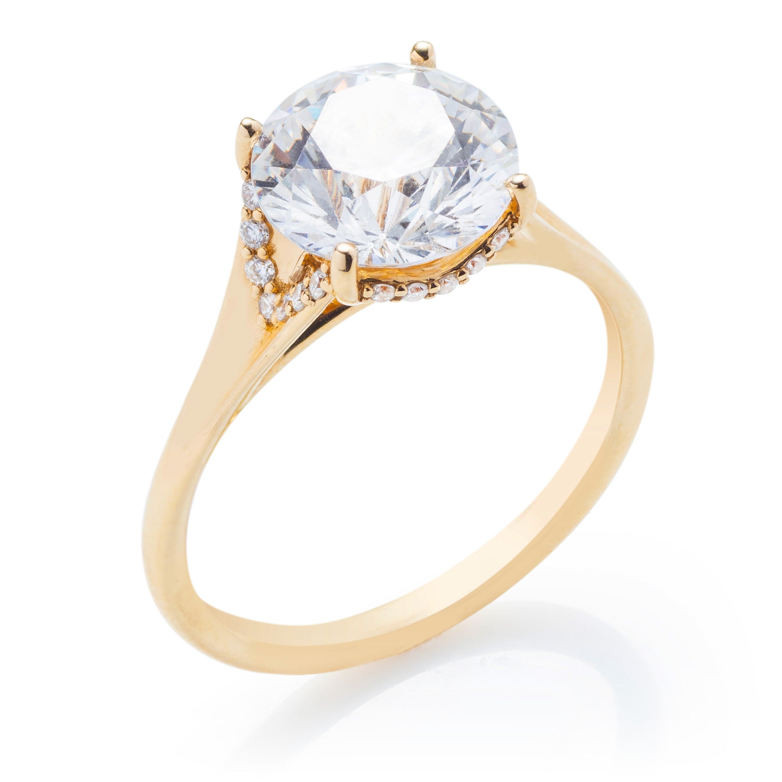 Classique Creations Concave Shank Hidden Halo Engagement Ring