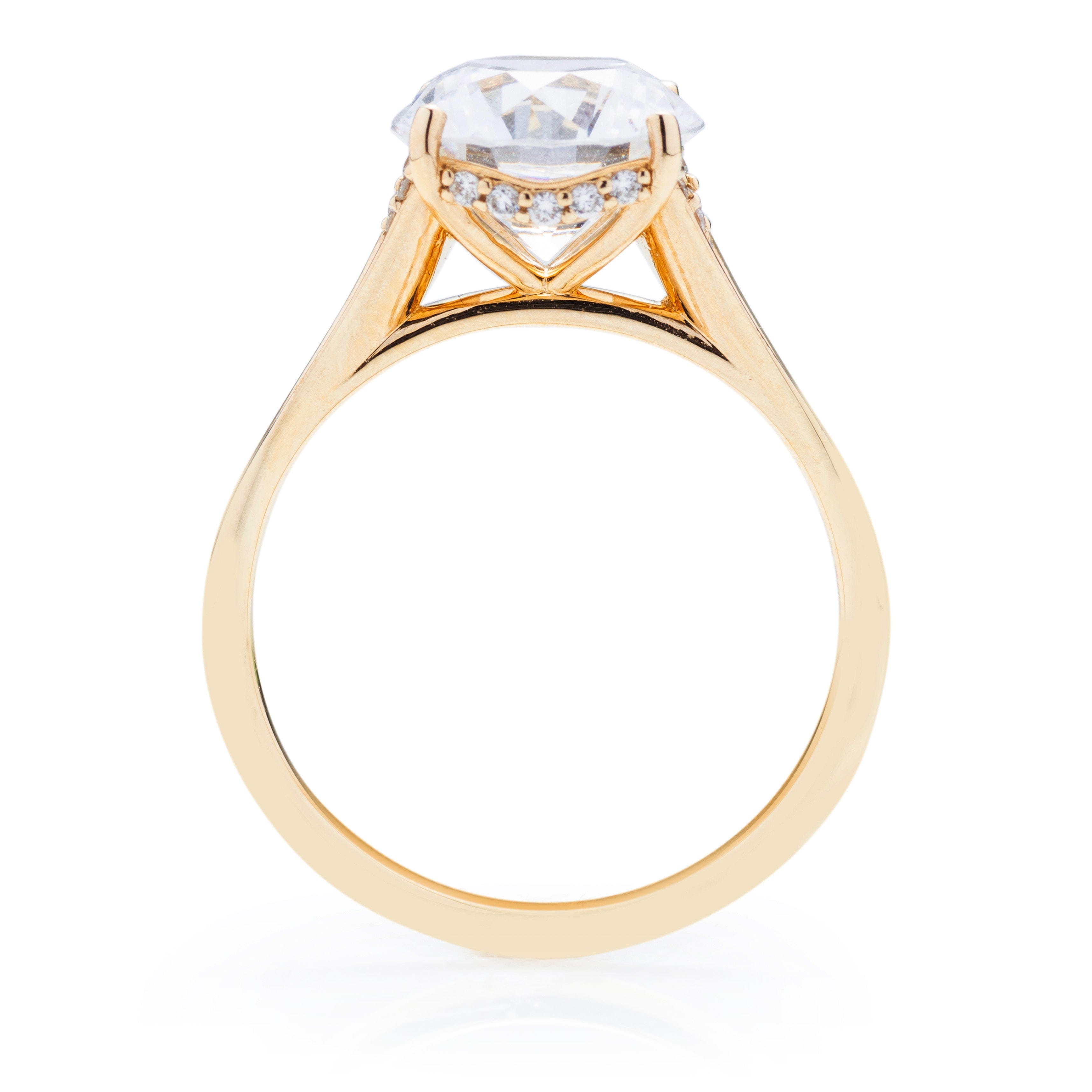 Classique Creations Concave Shank Hidden Halo Engagement Ring