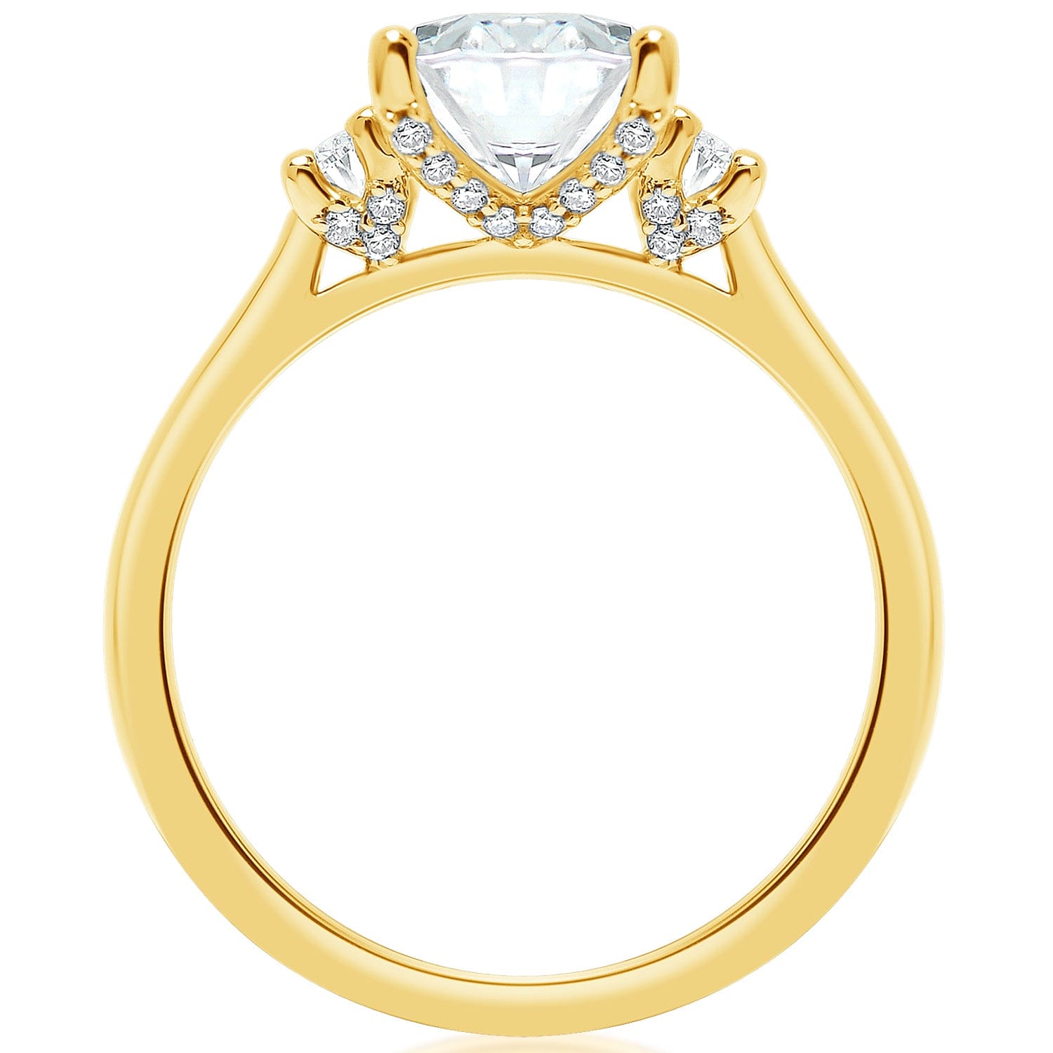 Classique Creations Oval Diamond Three Stone Diamond Gallery Engagement Ring