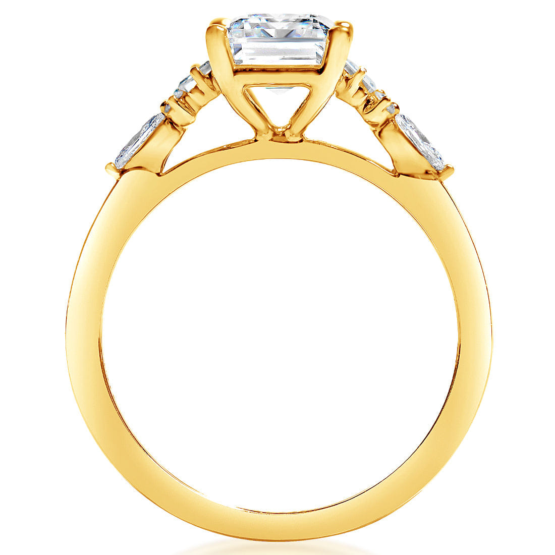 Classique Creations Emerald Diamond Cluster Engagement Ring