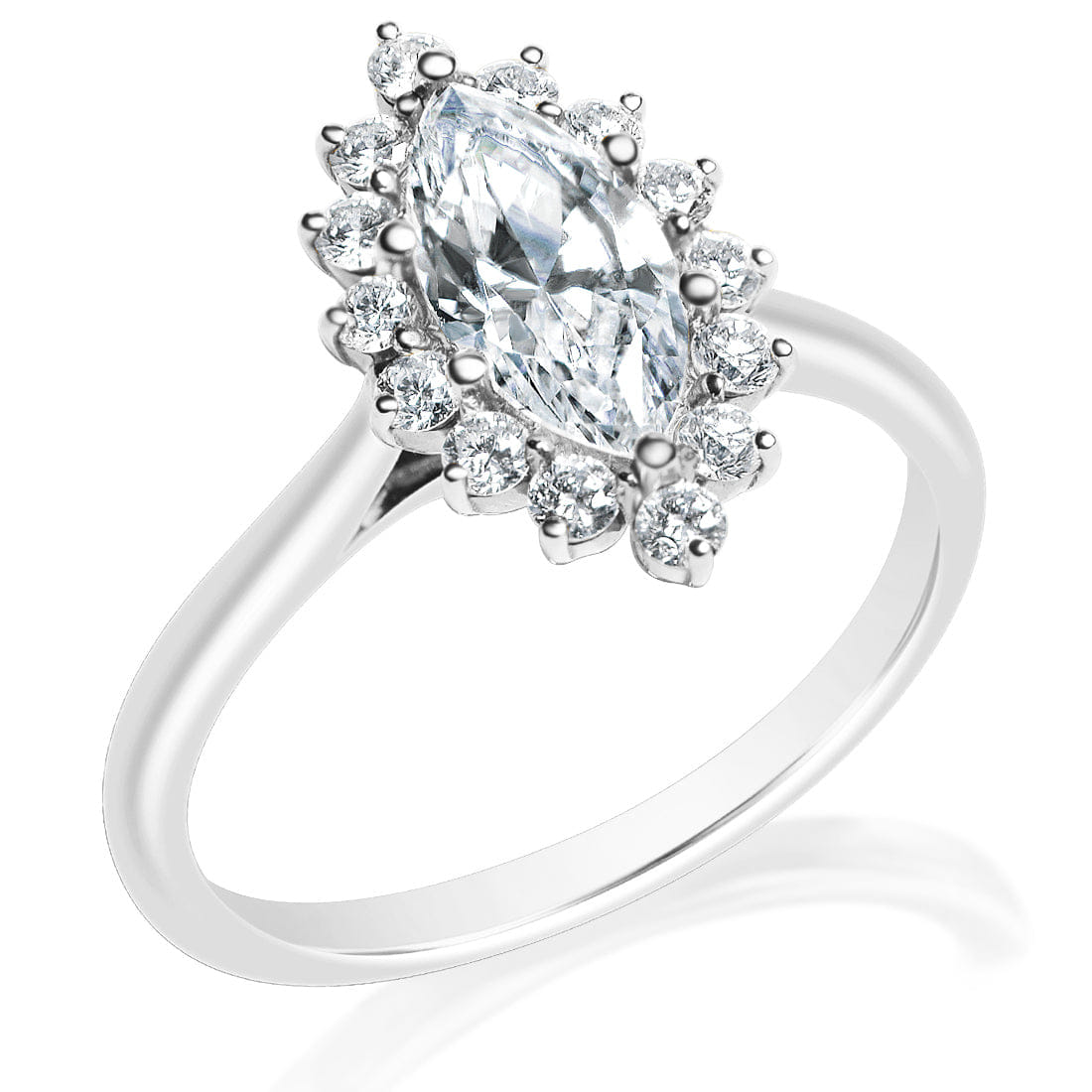 Classique Creations Marquise Halo High Polish Band Engagement Ring