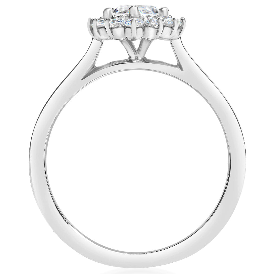 Classique Creations Marquise Halo High Polish Band Engagement Ring