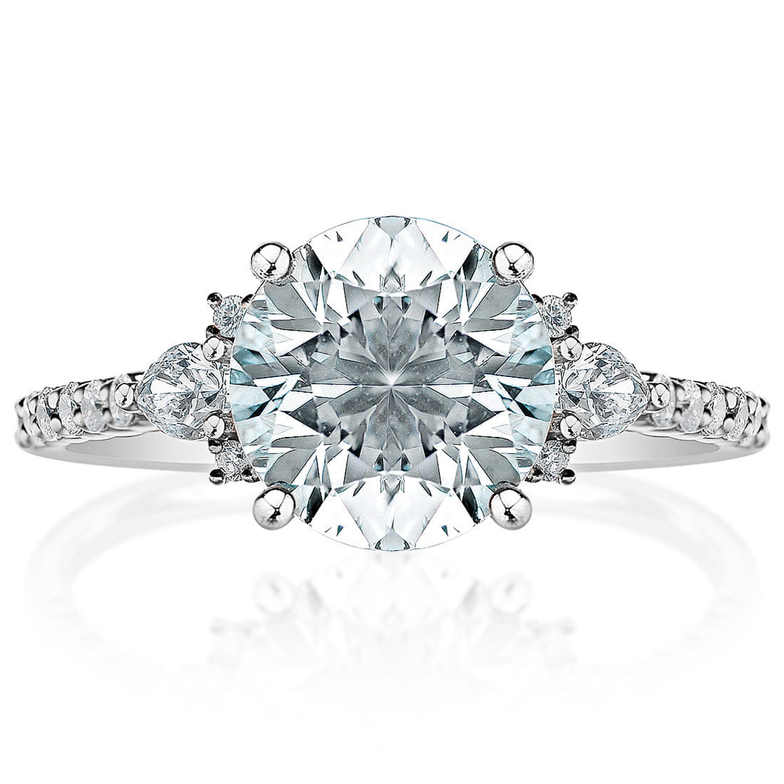 Classique Creations Round Diamond Fancy Cluster Engagement Ring