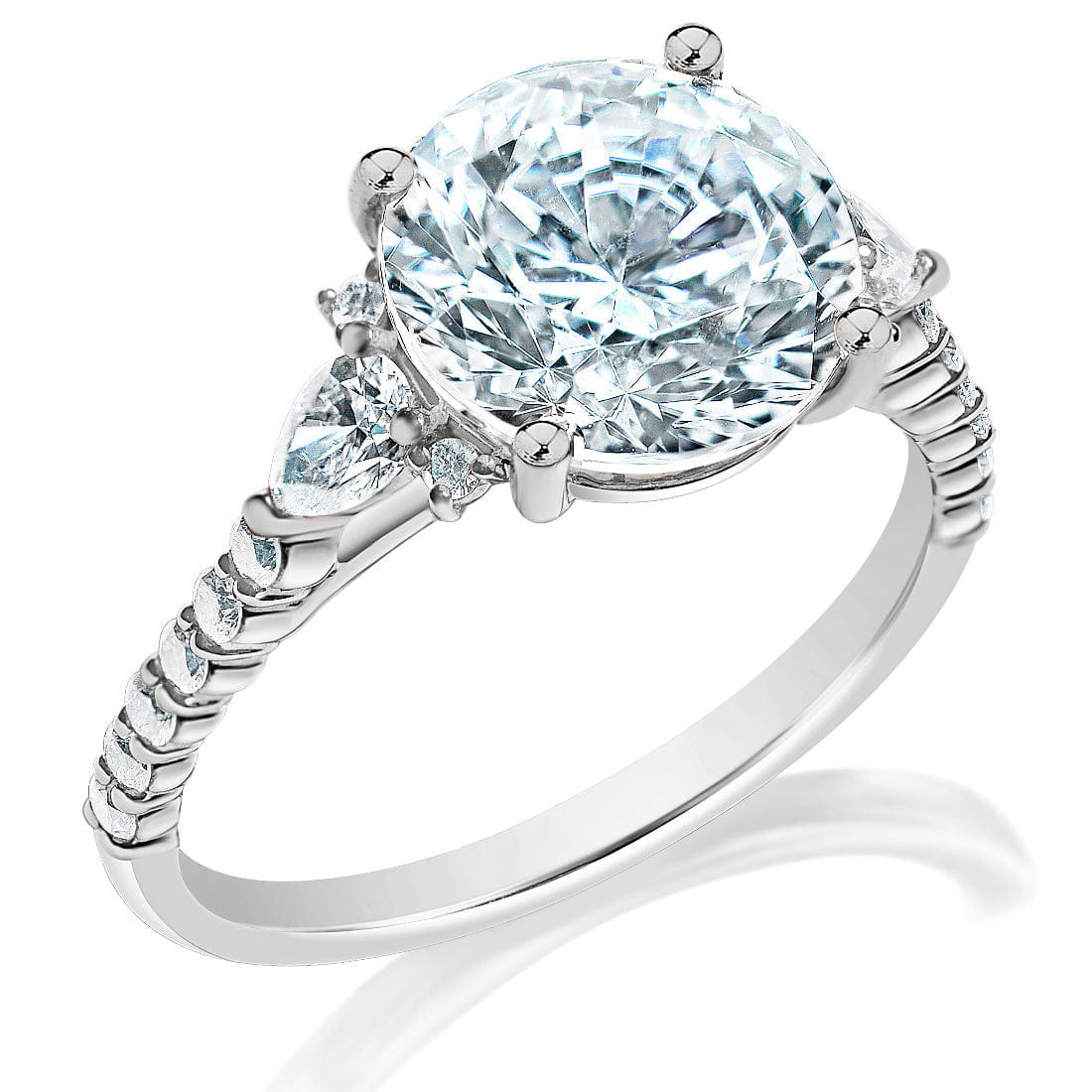 Classique Creations Round Diamond Fancy Cluster Engagement Ring