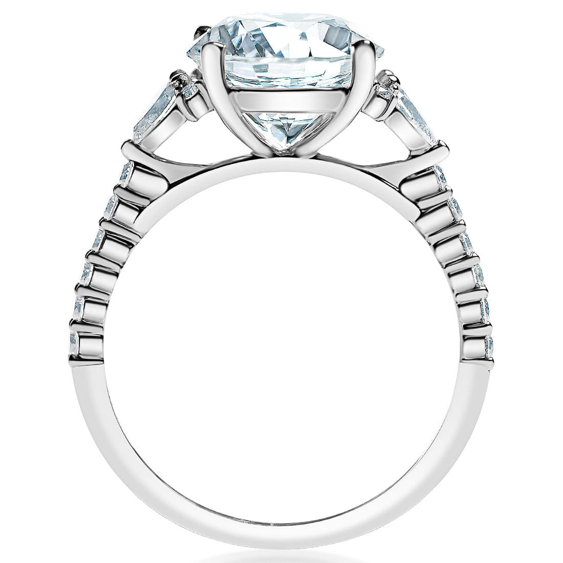 Classique Creations Round Diamond Fancy Cluster Engagement Ring