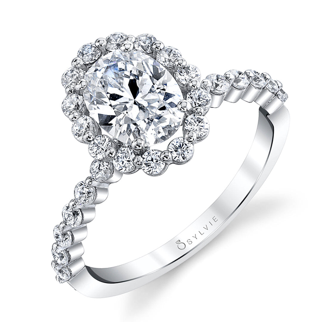 Sylvie Oval Cut Classic Halo Engagement Ring