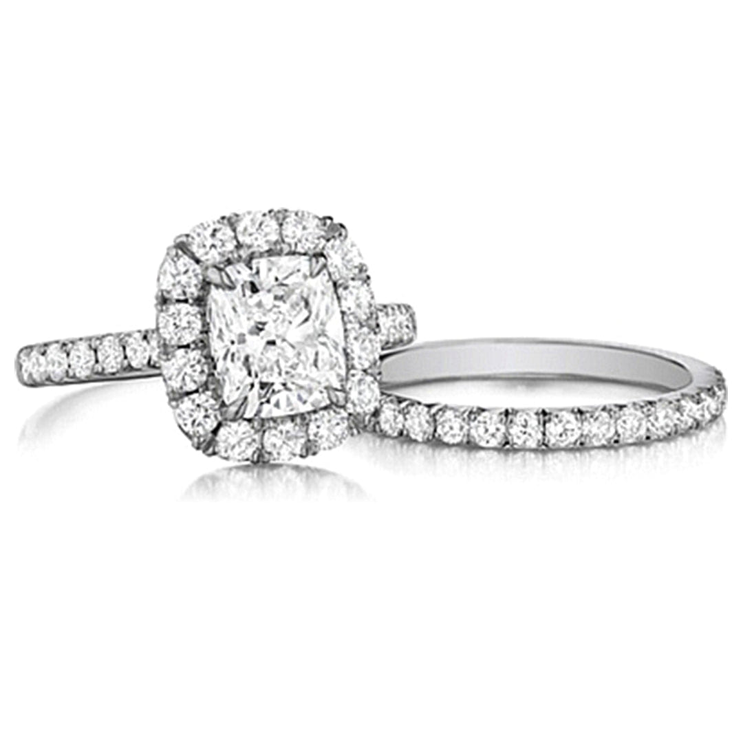 Henri Daussi Pave Diamond Halo Engagement Ring