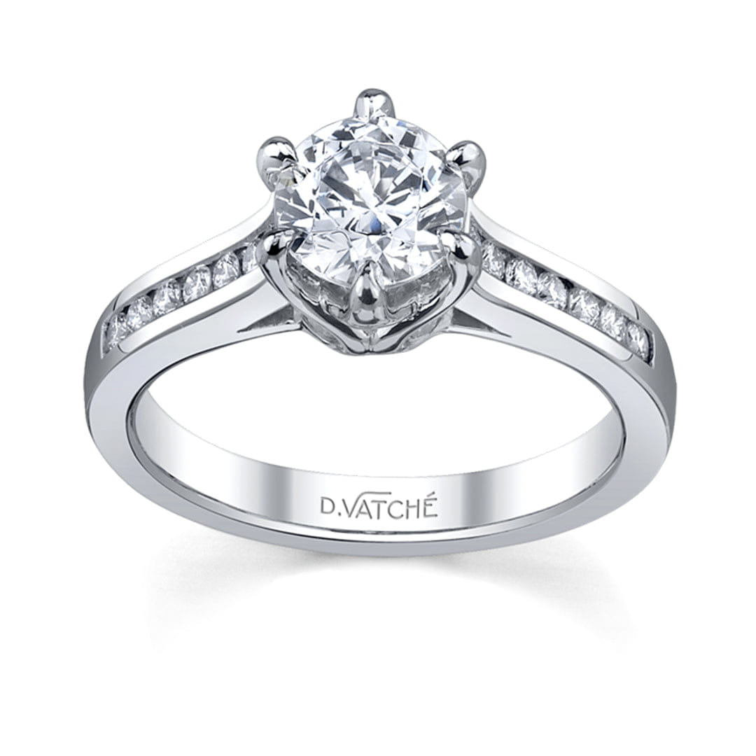 Vatche Channel Set Six Prong Diamond Engagement Ring
