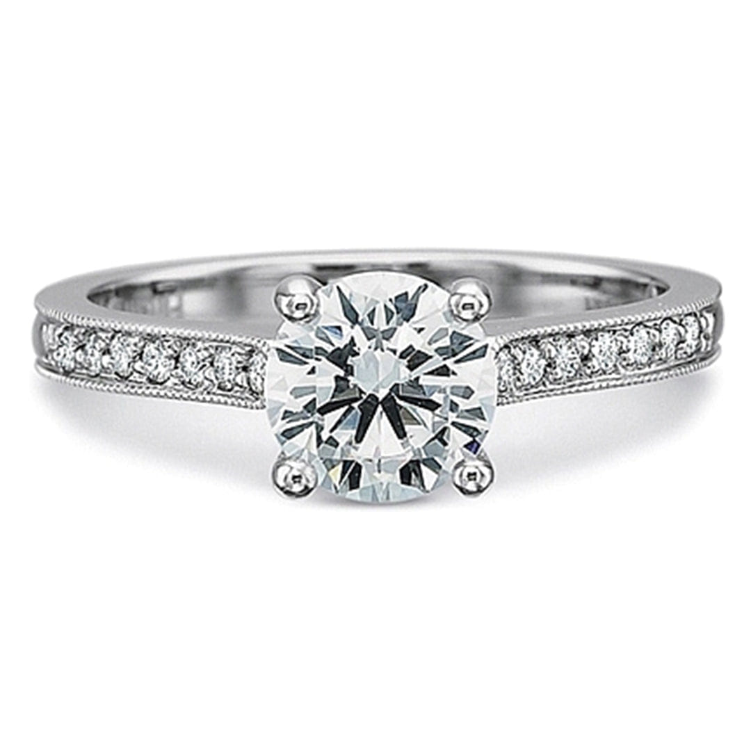 Precision Set Flush Fit Milgrain Diamond Engagement Ring