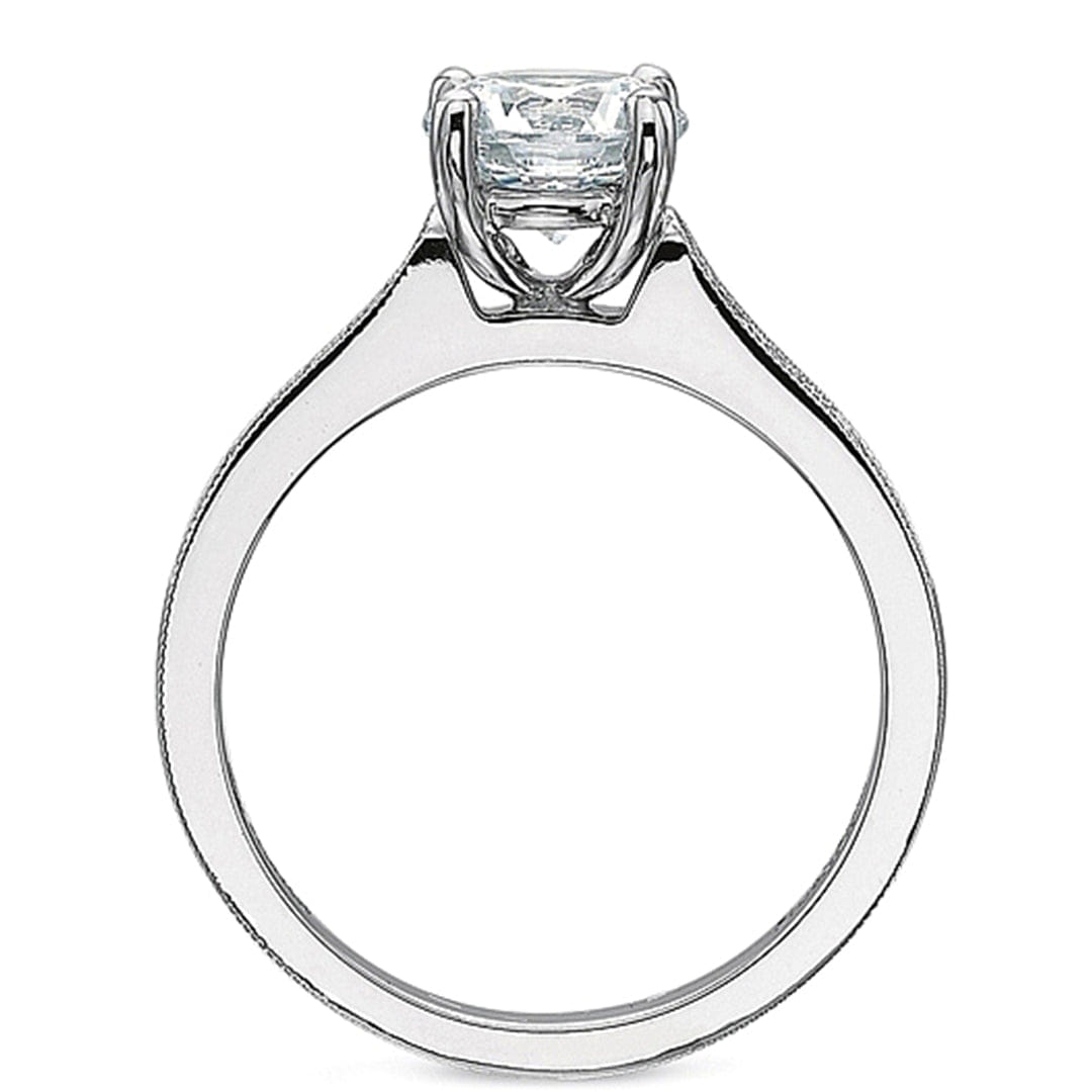 Precision Set Flush Fit Milgrain Diamond Engagement Ring