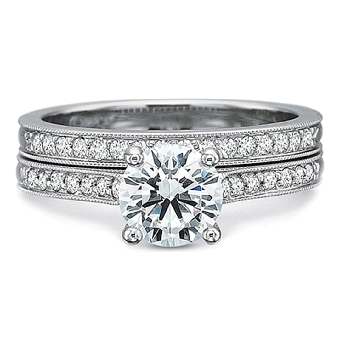 Precision Set Flush Fit Milgrain Diamond Engagement Ring
