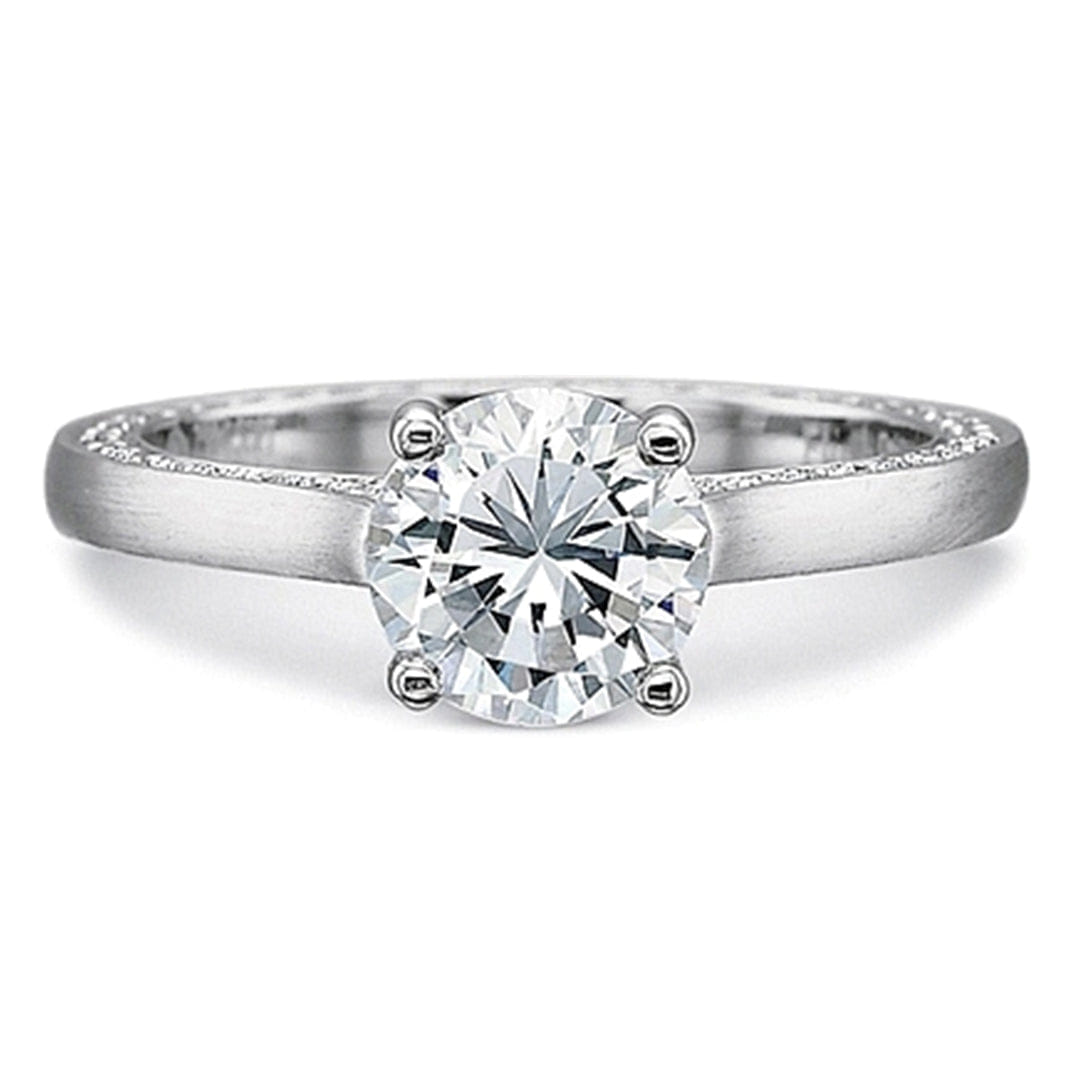 Precision Set Flush Fit Matte Finish Diamond Engagement Ring