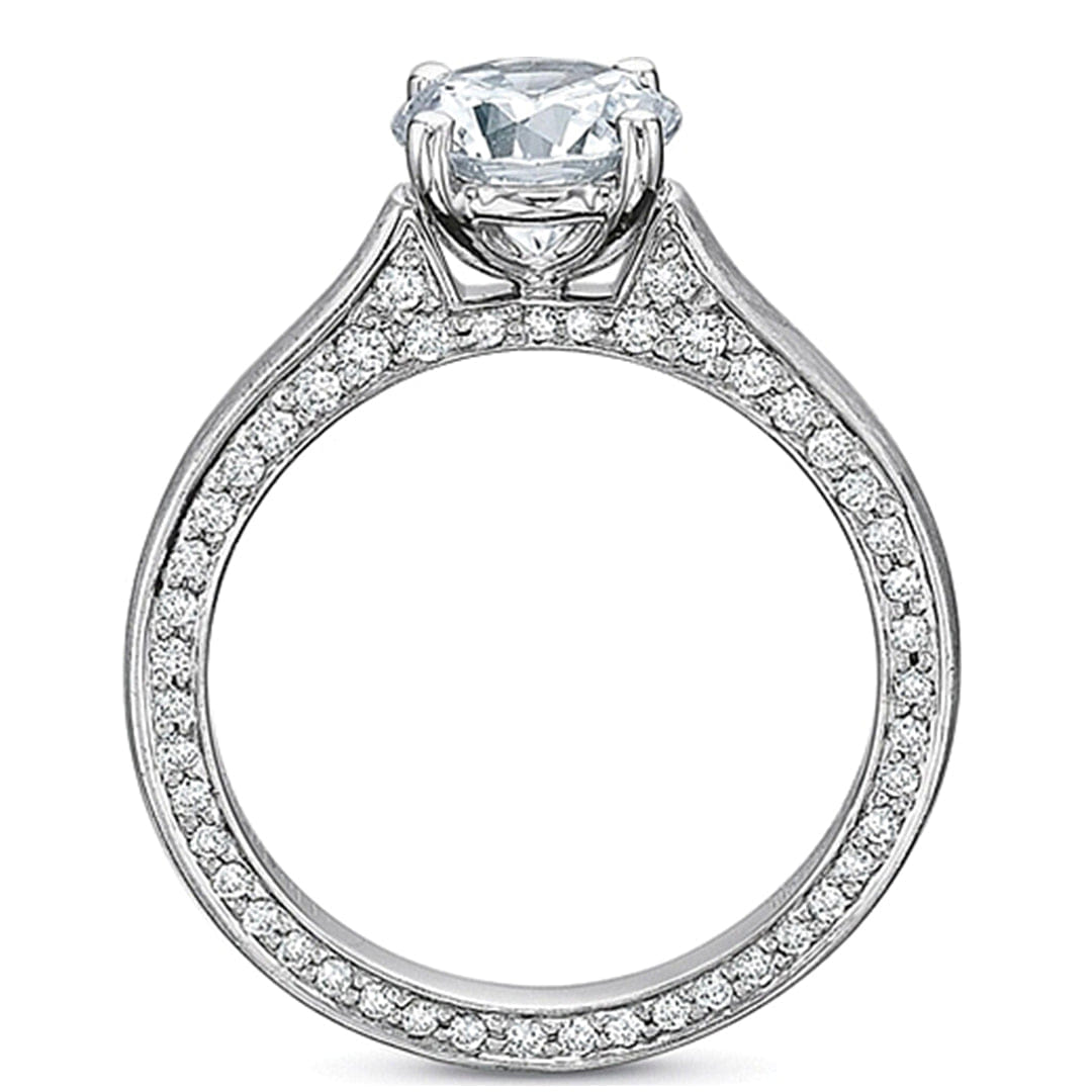 Precision Set Flush Fit Matte Finish Diamond Engagement Ring