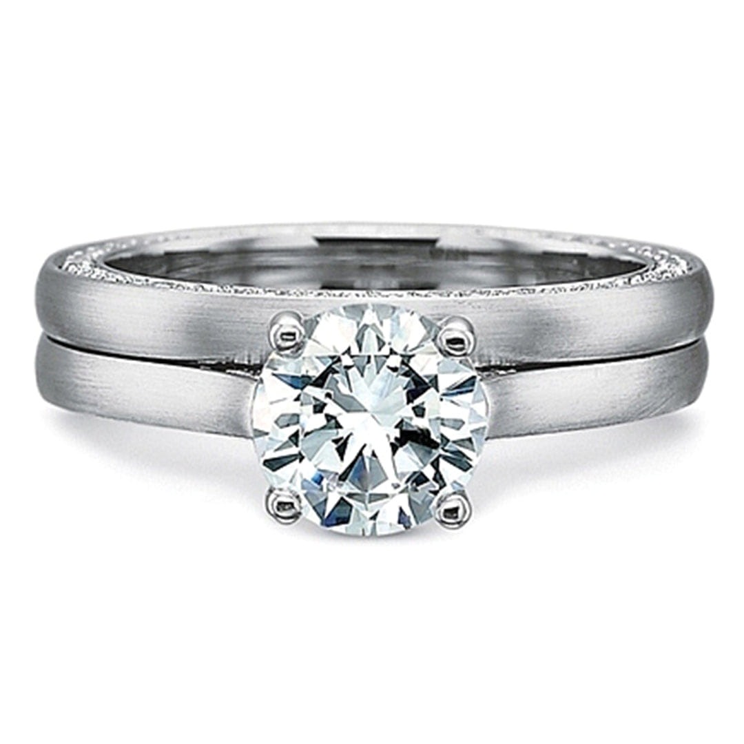 Precision Set Flush Fit Matte Finish Diamond Engagement Ring