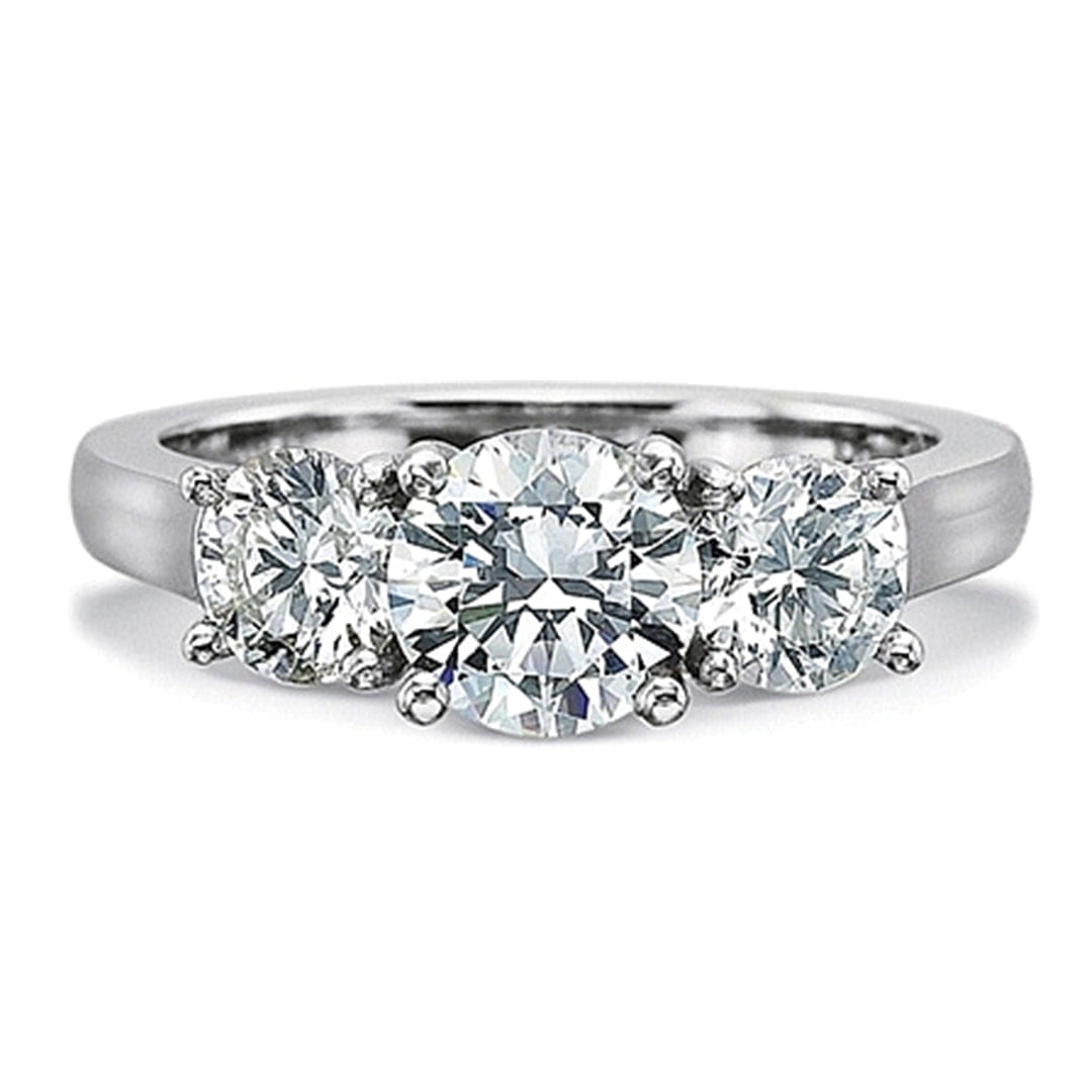 Precision Set Three Stone Diamond Engagement Ring