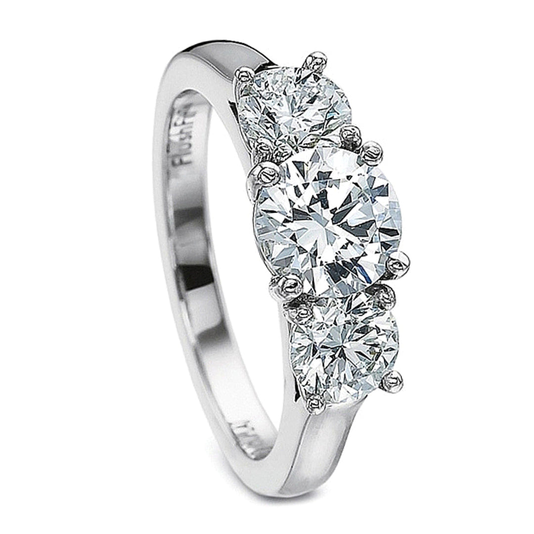 Precision Set Three Stone Diamond Engagement Ring