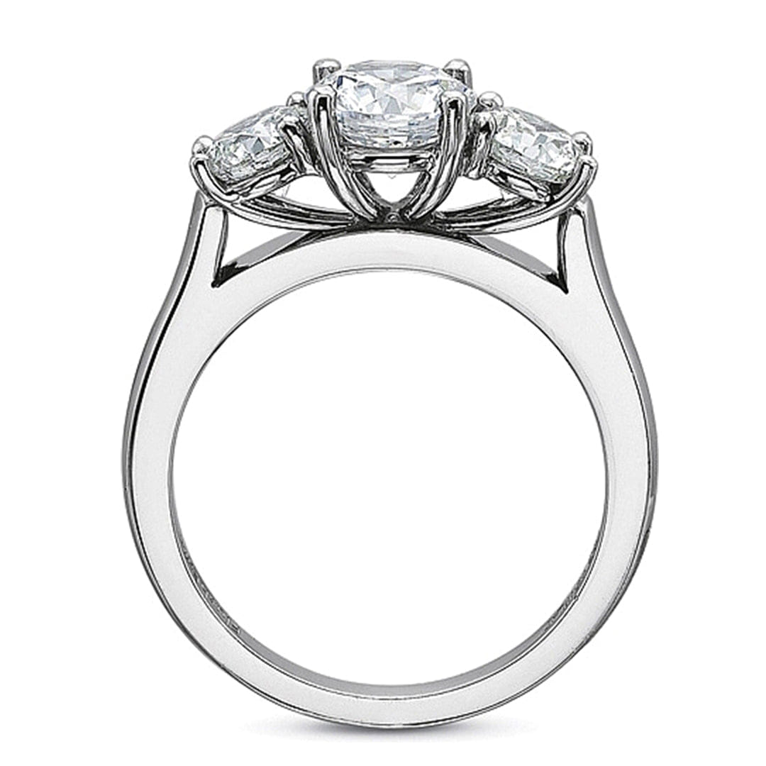 Precision Set Three Stone Diamond Engagement Ring
