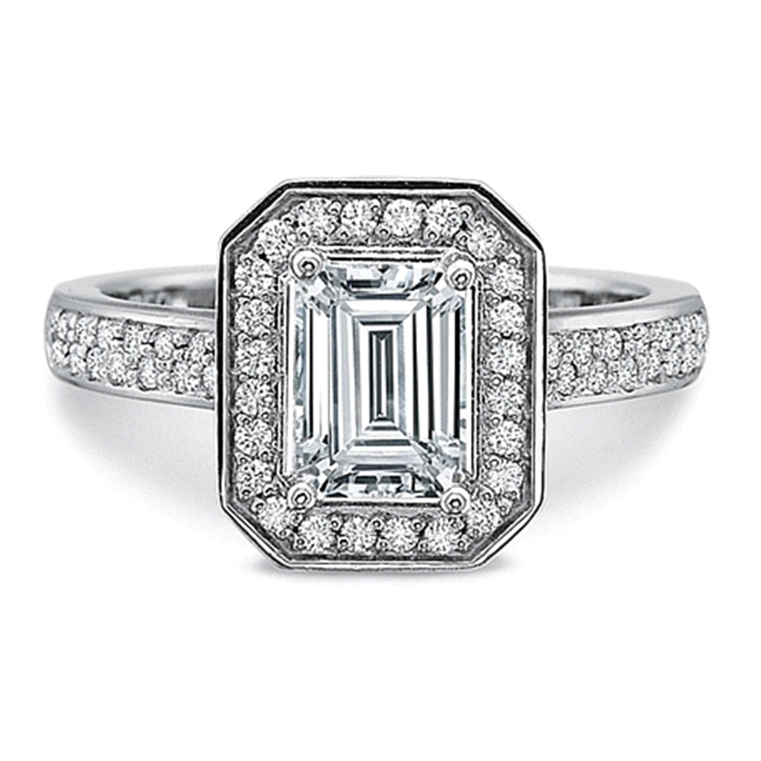 Precision Set Double Pave Diamond Engagement Ring