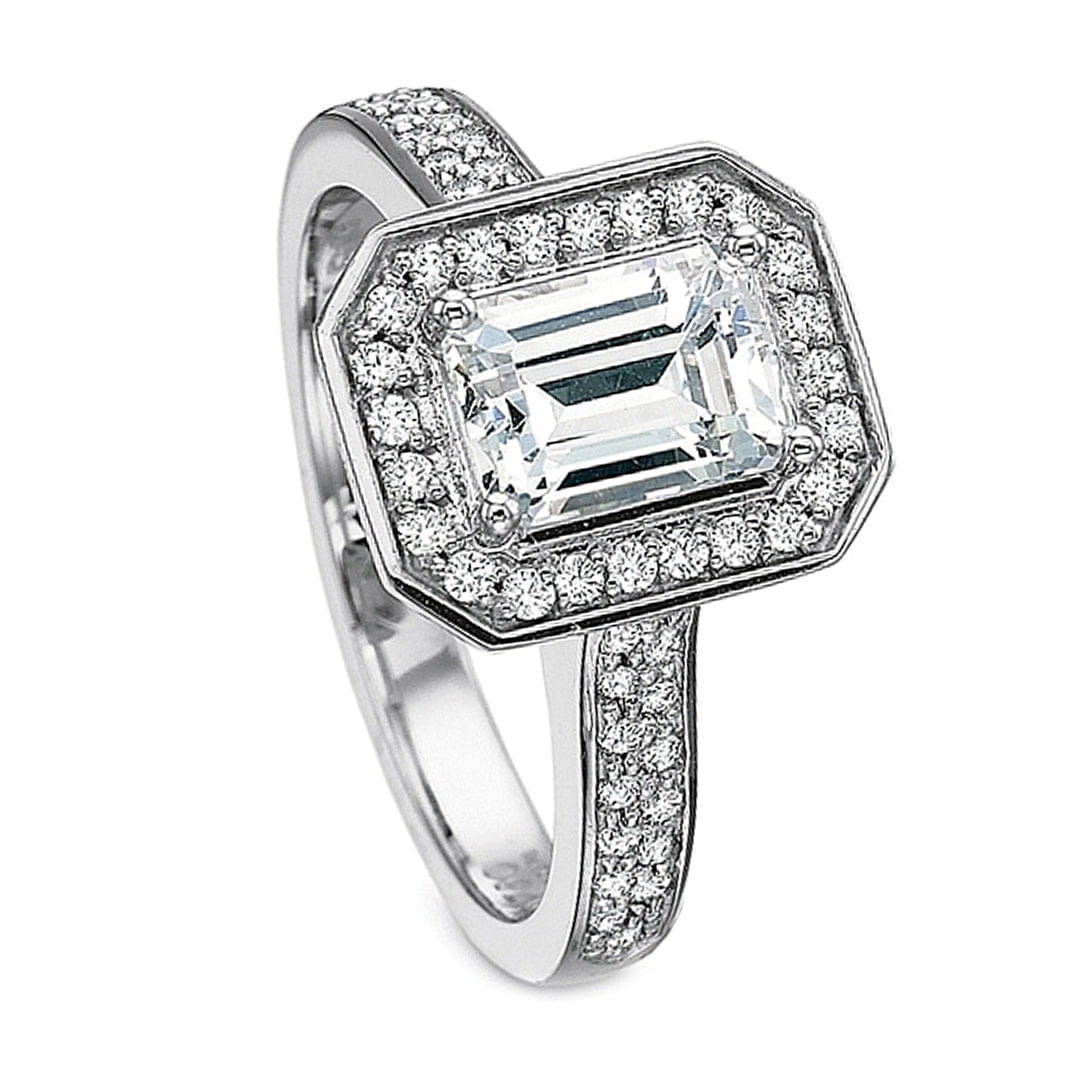 Precision Set Double Pave Diamond Engagement Ring