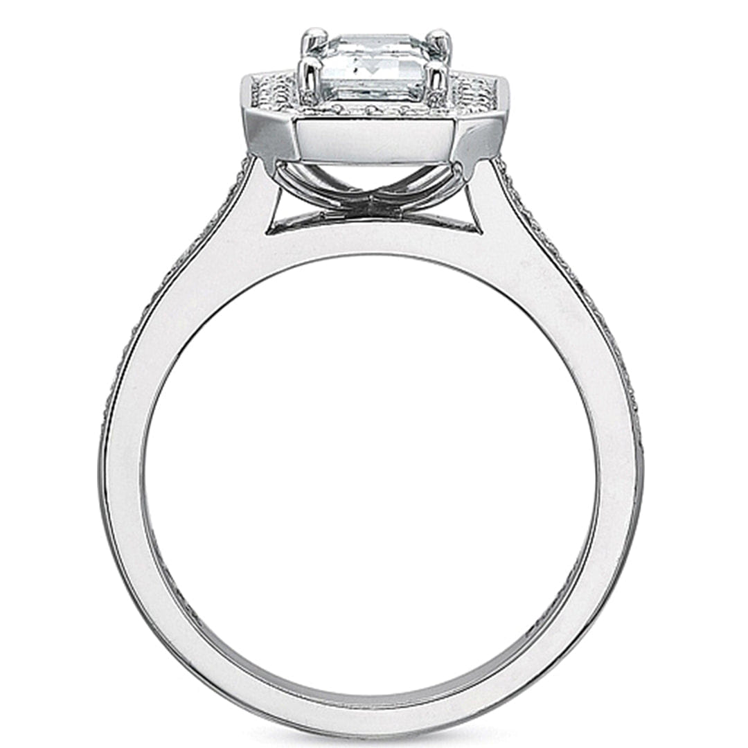 Precision Set Double Pave Diamond Engagement Ring