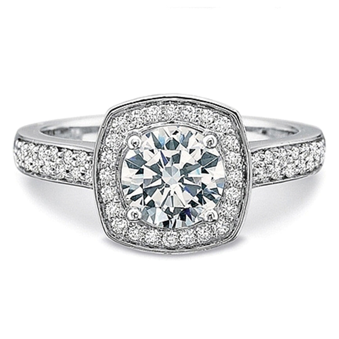 Precision Set Double Row Diamond Engagement Ring