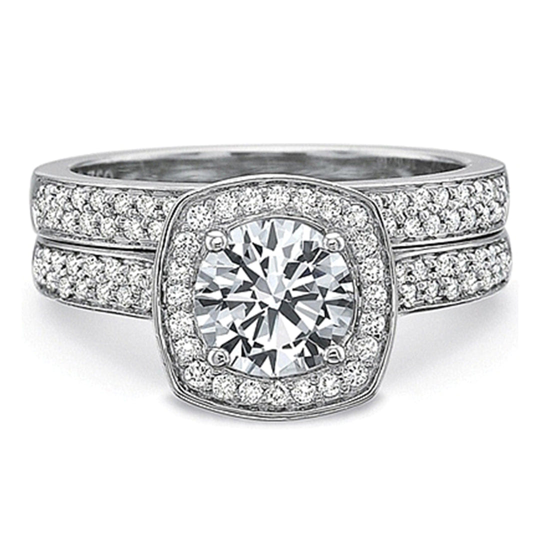 Precision Set Double Row Diamond Engagement Ring