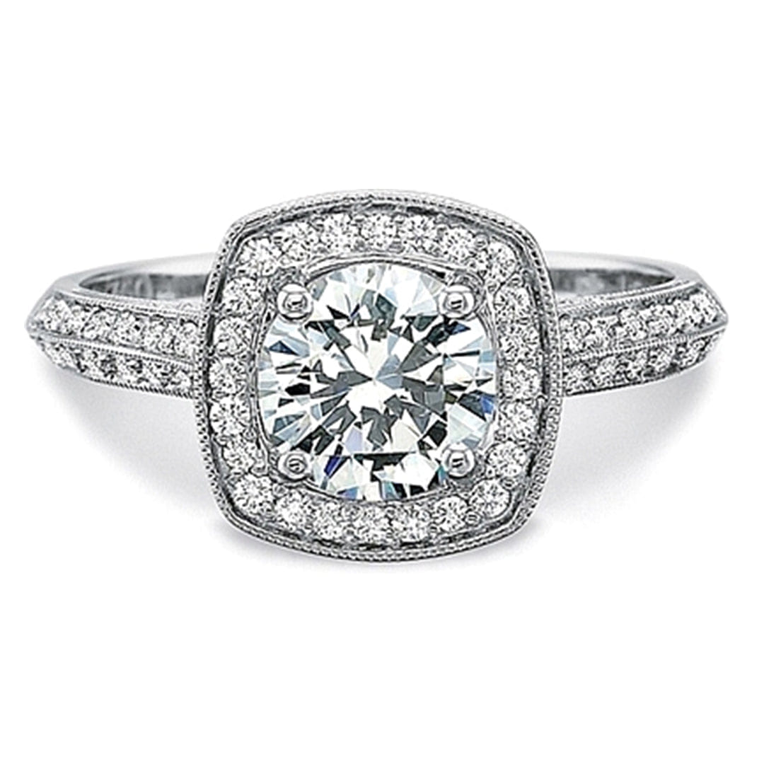 Precision Set Knife Edge Diamond Engagement Ring