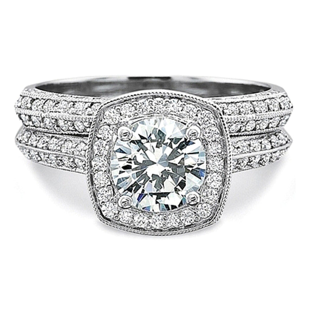 Precision Set Knife Edge Diamond Engagement Ring