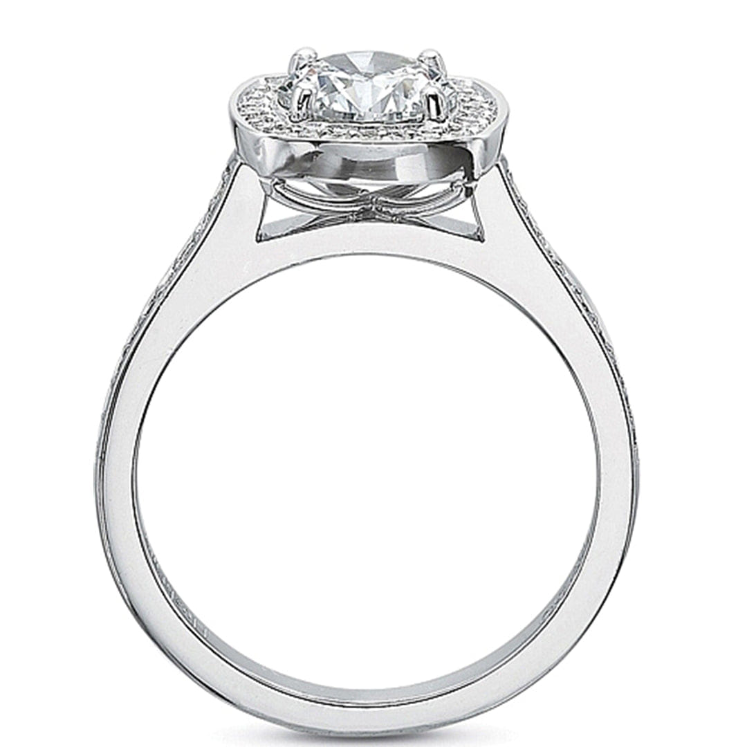 Precision Set Cushion Halo Diamond Engagement Ring