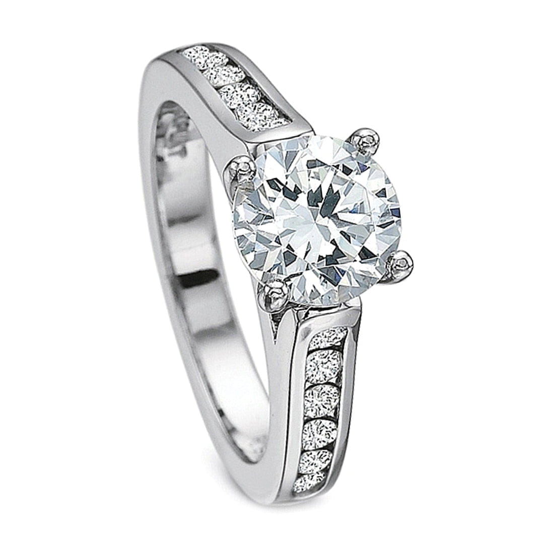 Precision Set Graduated Channel Set Diamond Engagement Ring
