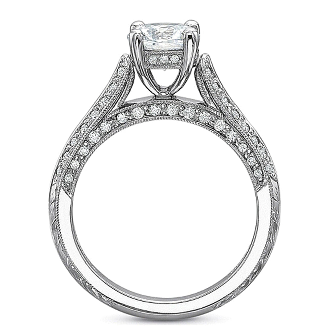 Precision Set 4-Sided Milgrain Diamond Engagement Ring