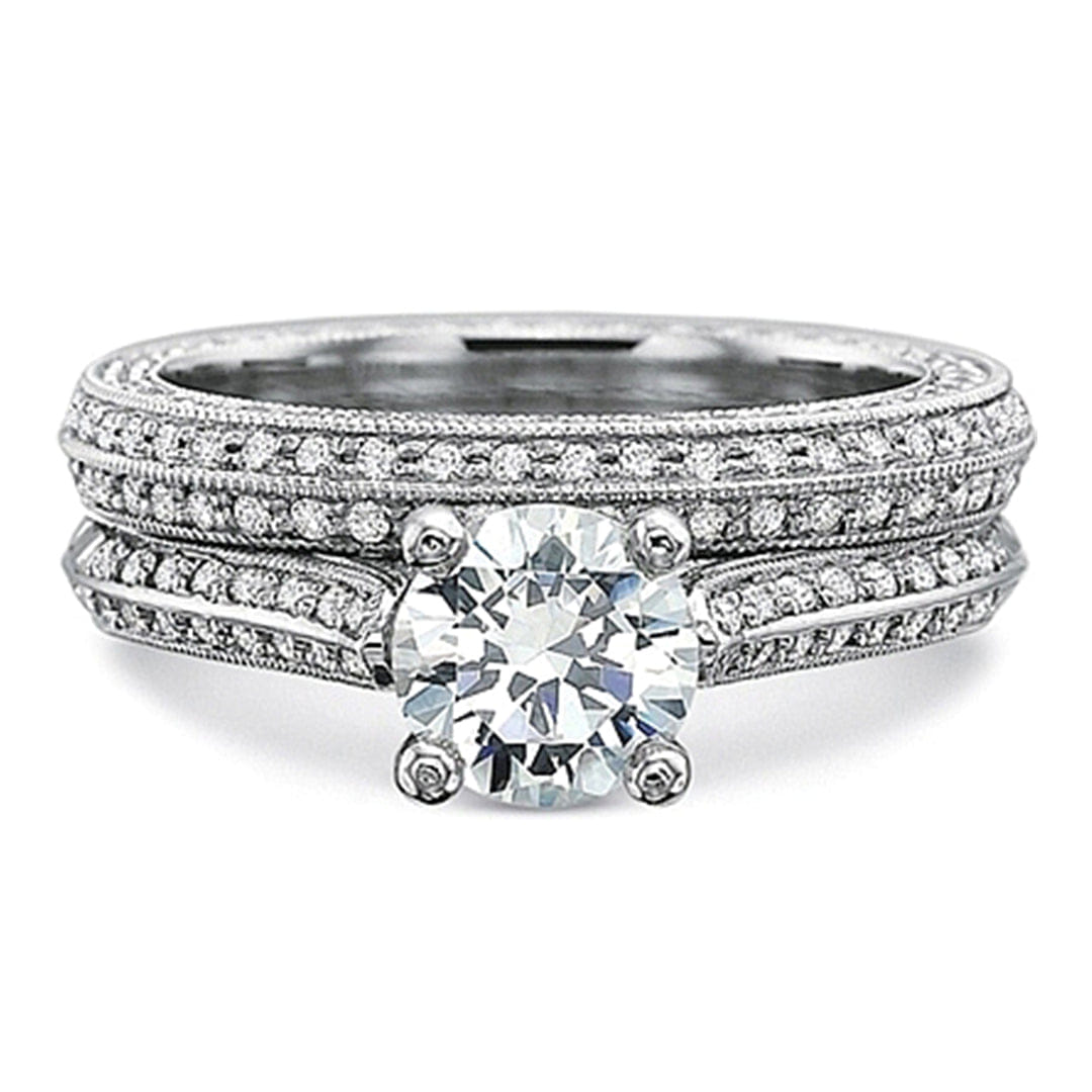 Precision Set 4-Sided Milgrain Diamond Engagement Ring