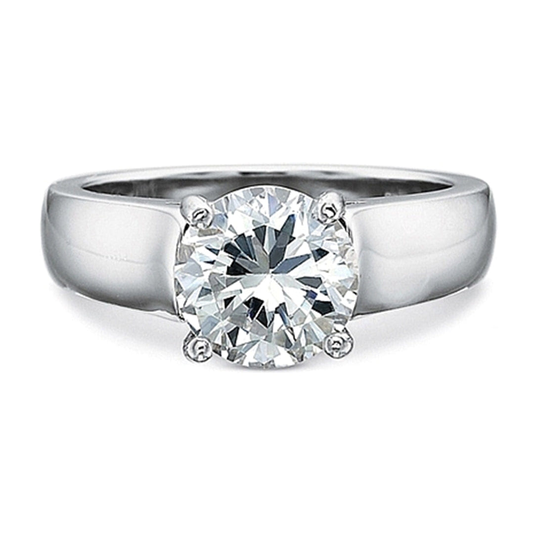 Precision Set Solitaire Wide Shank Diamond Engagement Ring