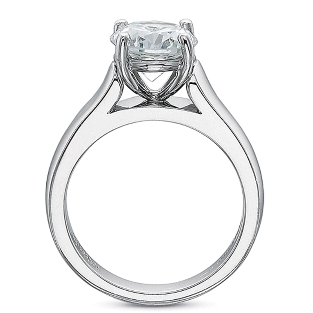 Precision Set Solitaire Wide Shank Diamond Engagement Ring