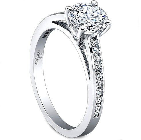 Jeff Cooper Channel Set Milgrain Diamond Engagement Ring