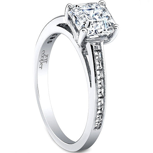 Jeff Cooper Asscher Channel Set Diamond Engagement Ring