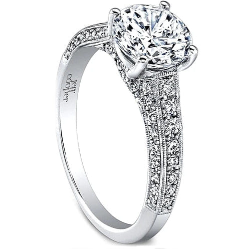 Jeff Cooper Triple Row Milgrain Diamond Engagement Ring