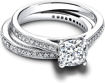 Jeff Cooper Milgrain Diamond Engagement Ring