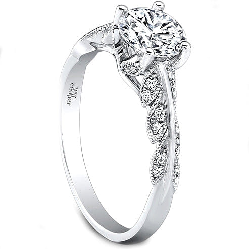 Jeff Cooper Leaf Motif Diamond Engagement Ring