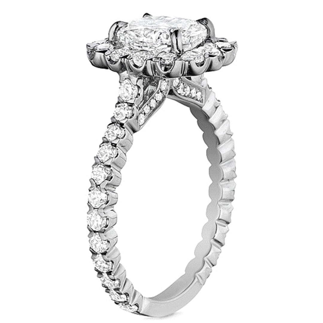 Henri Daussi French Pave Diamond Engagement Ring