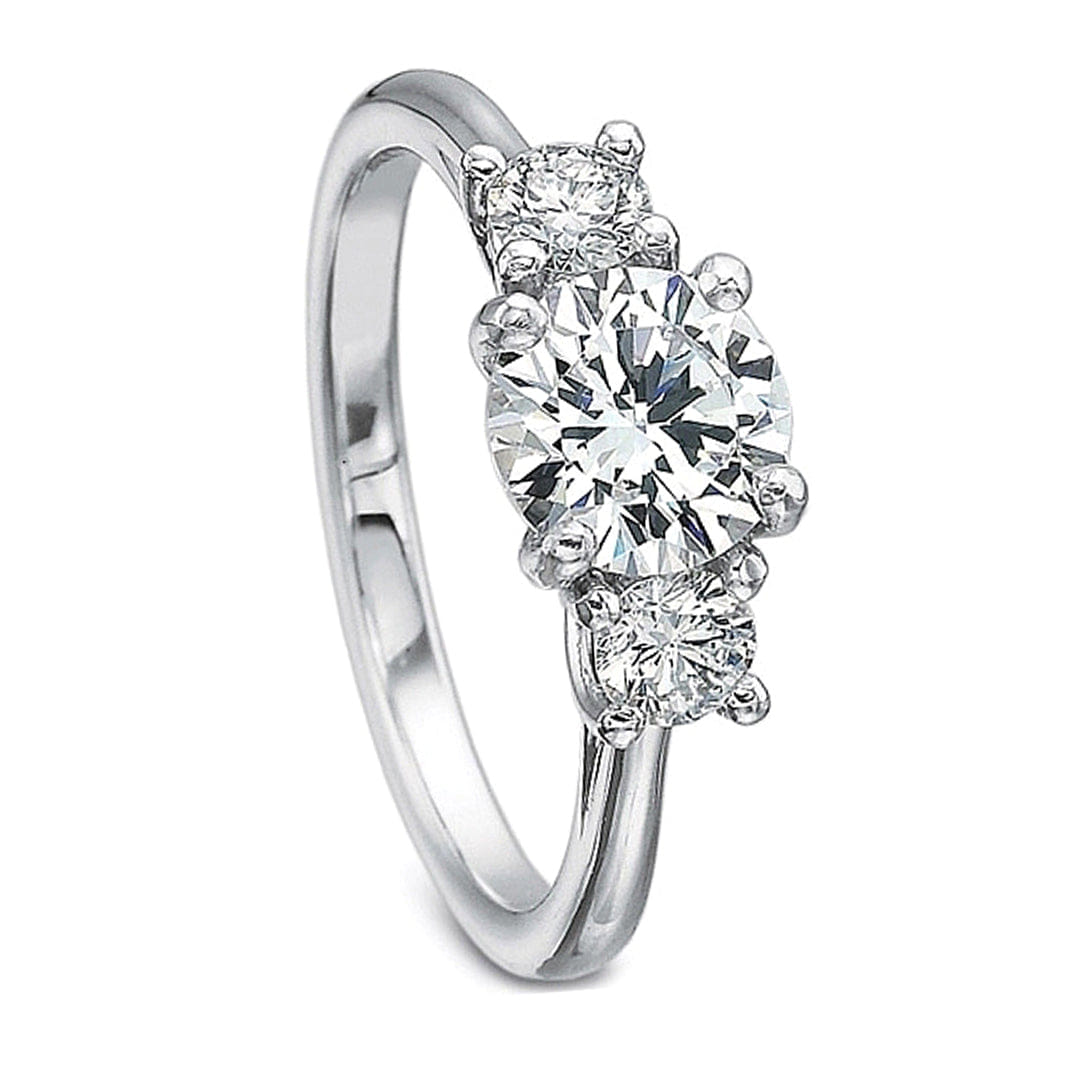 Precision Set Three Stone Diamond Engagement Ring Setting