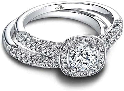 Jeff Cooper 'Talitha' Micropave Halo Diamond Engagement Ring