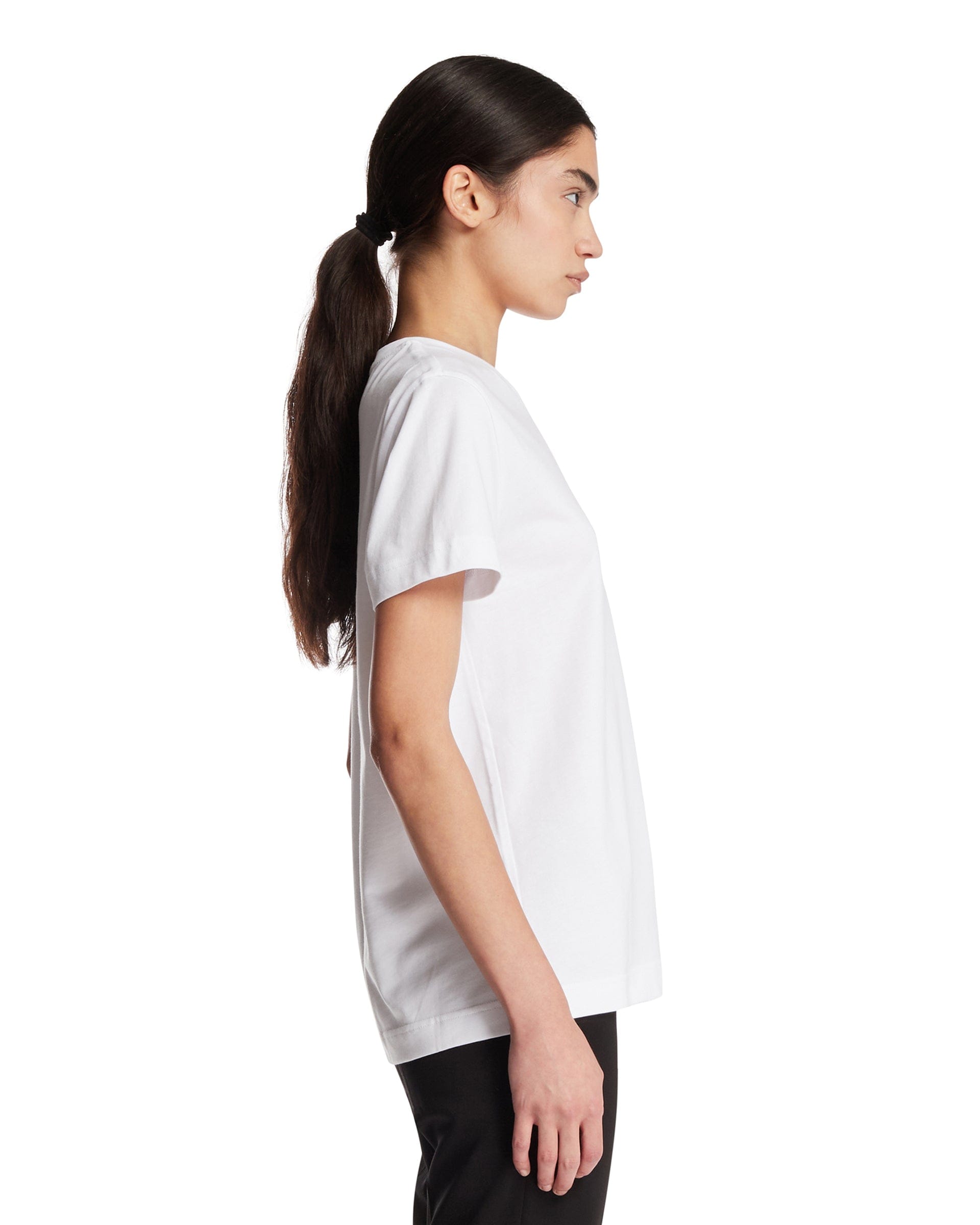Moncler T-shirt In Cotone Con Patch Bianca