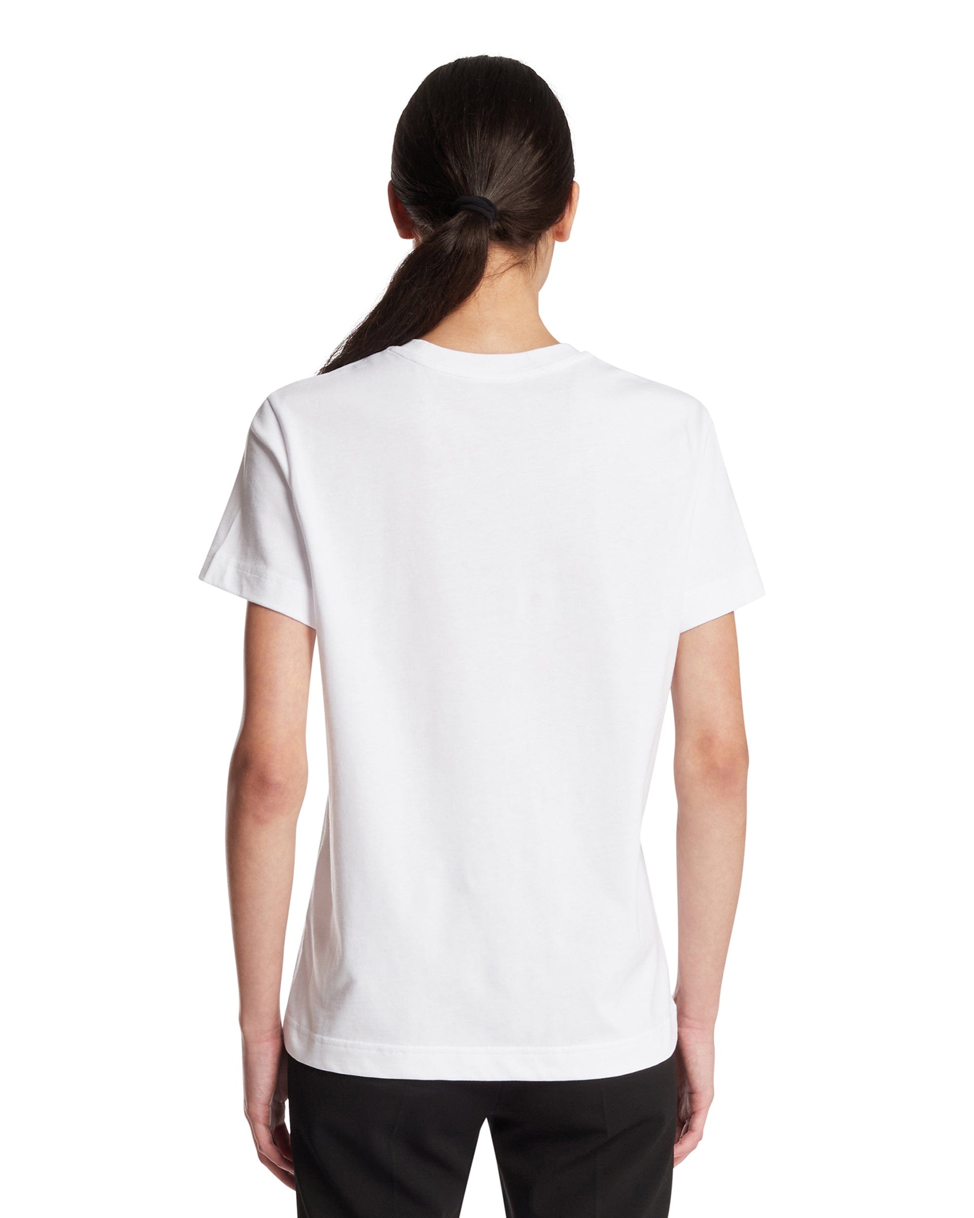 Moncler T-shirt In Cotone Con Patch Bianca
