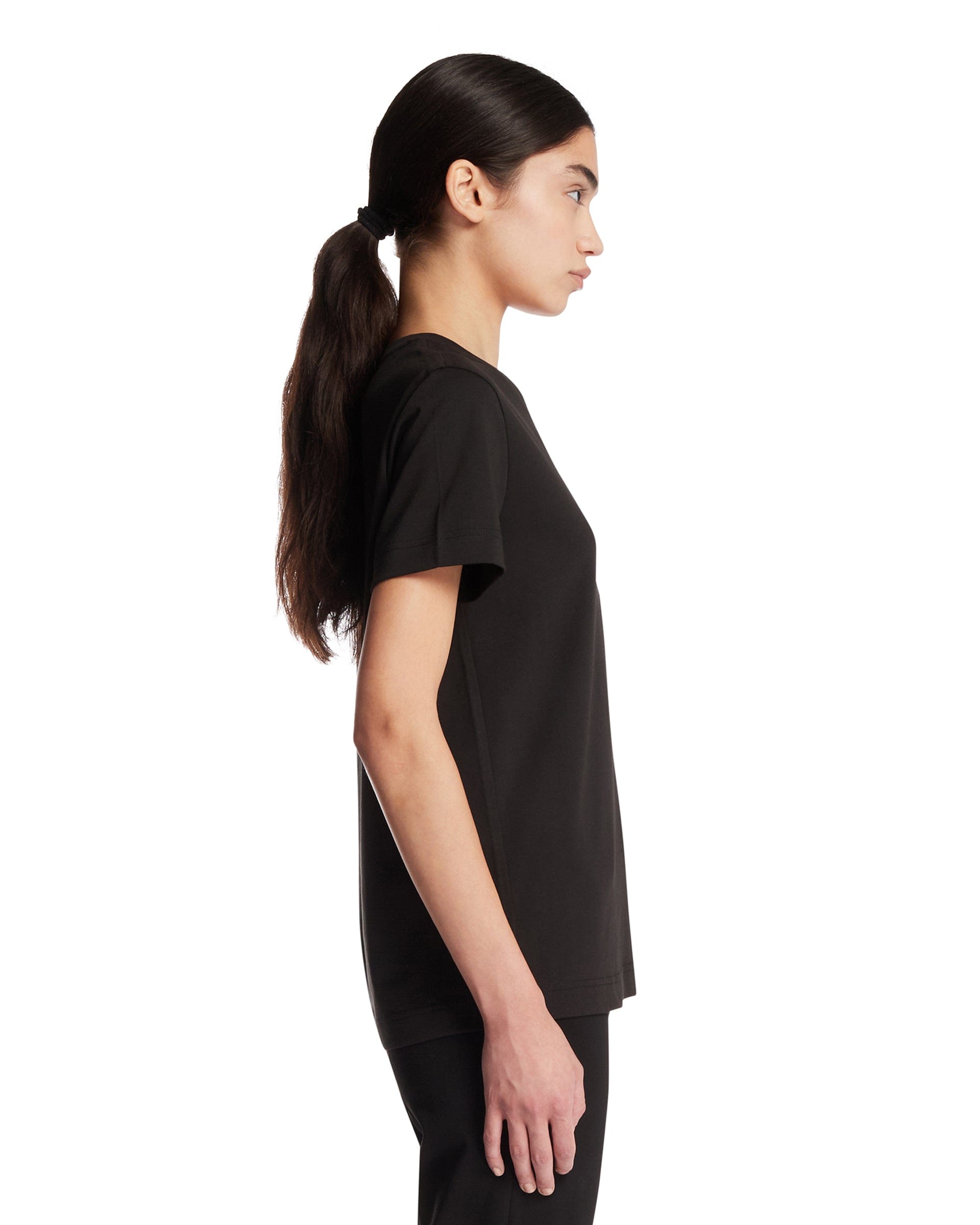 Moncler T-shirt In Cotone Con Patch Nera