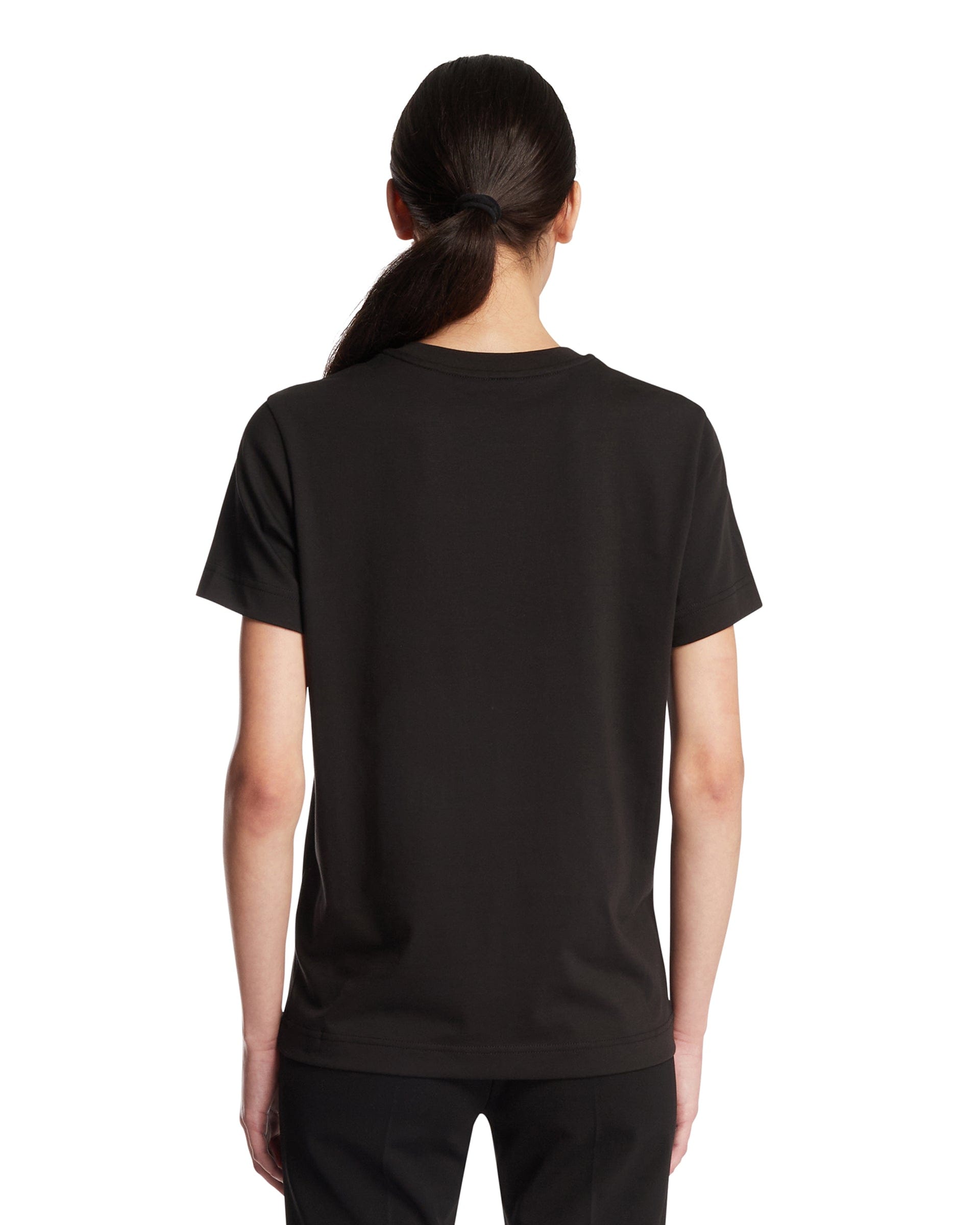 Moncler T-shirt In Cotone Con Patch Nera