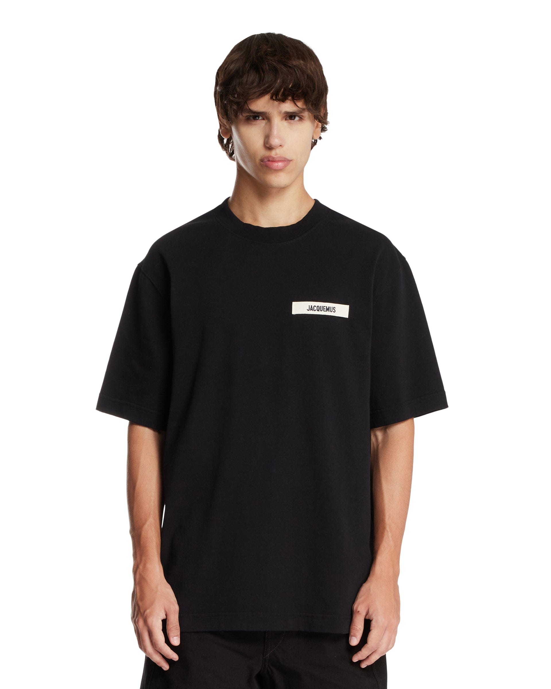 Jacquemus T-shirt Nera Le T-shirt Gros Grain
